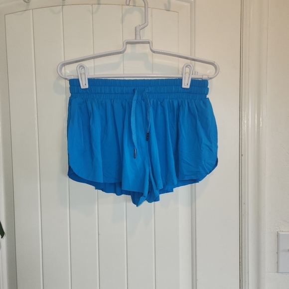 Light Blue Athletic Flowy Running shorts - Picture 3 of 4
